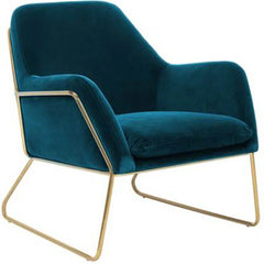 Lush Seagreen Glamorous Velvet Lounge Chair - All India Decor