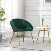 Green Round Shell Back Velvet Lounge Chair - All India Decor