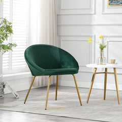 Green Round Shell Back Velvet Lounge Chair - All India Decor