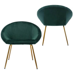 Green Round Shell Back Velvet Lounge Chair - All India Decor