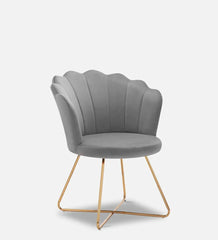 Grey Rounded Back Velvet Lounge Chair - All India Decor
