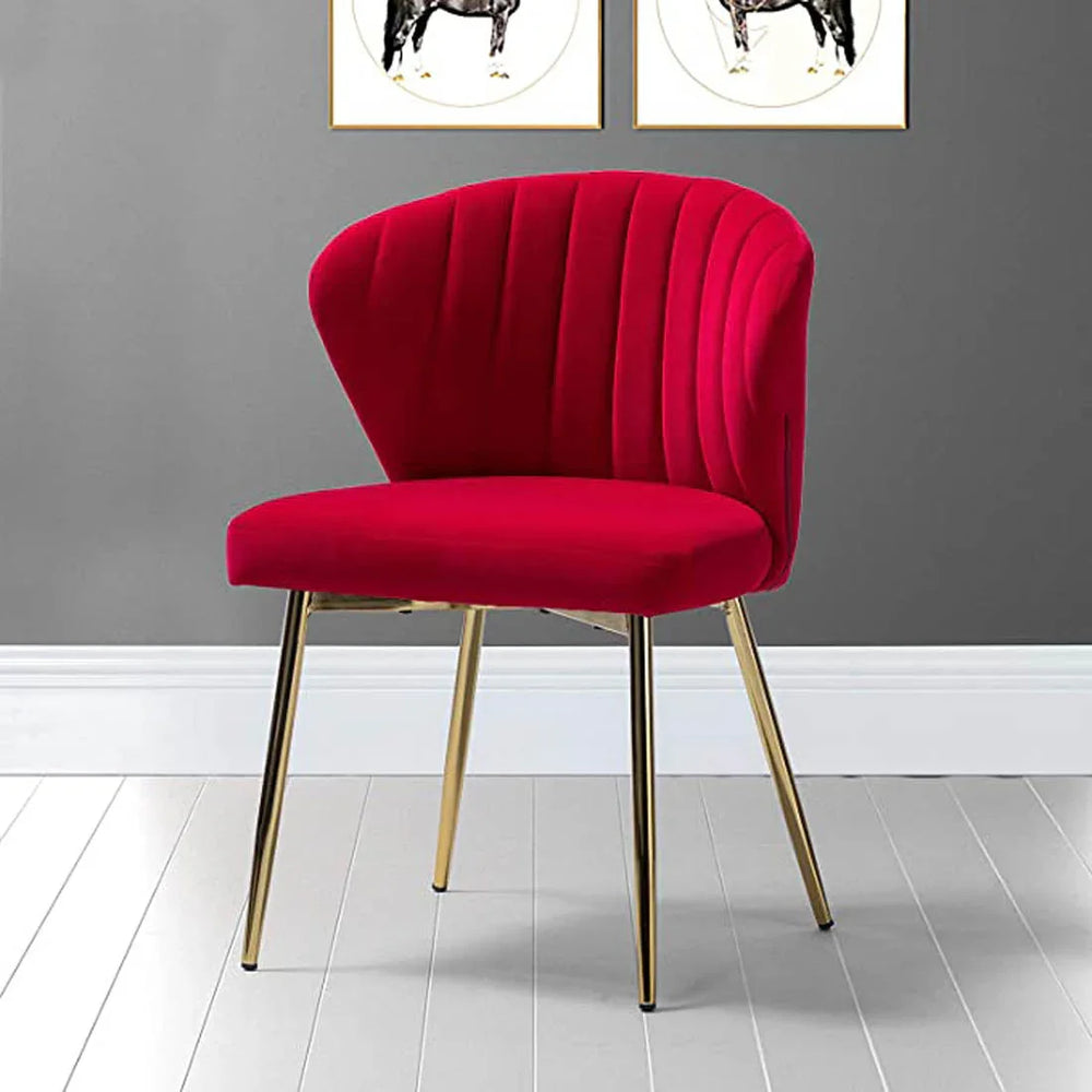 Red Velvet Tufted Luxury Lounge Chair - All India Decor