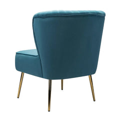 Classic Curved Back Blue Velvet Lounge Chair - All India Decor