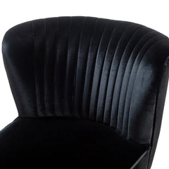 Classic Curved Back Black Velvet Lounge Chair - All India Decor