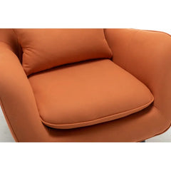 Mustard Yellow Thick Padded Velvet Armchair with Cushion - All India Decor