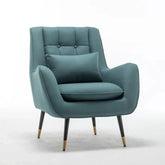 Olive Green Thick Padded Velvet Armchair with Cushion - All India Decor