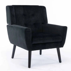 Urban Black Super Soft Velvet Armchair - All India Decor