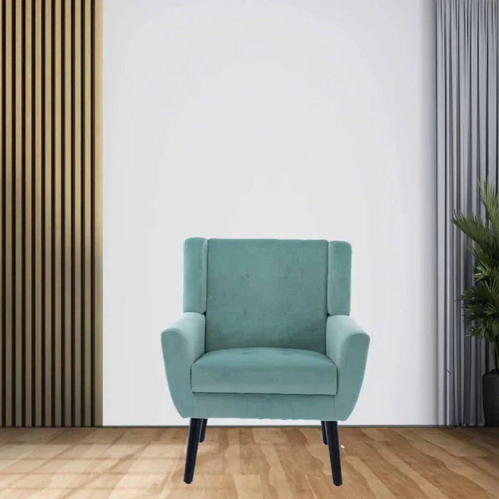 Urban Teal Super Soft Velvet Armchair - All India Decor