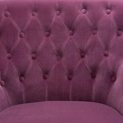 Detailed Tufted Super Comfy Magenta Velvet Lounge Chair - All India Decor