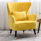 Yellow Chic Tufted Accent Chair With Cushion - All India Decor