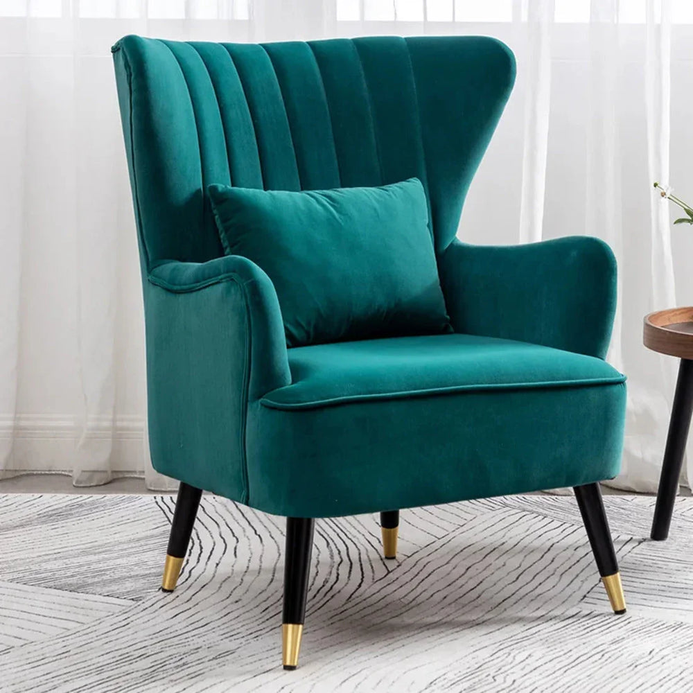 Emerald Chic Tufted Accent Chair With Cushion - All India Decor