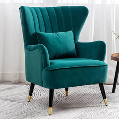 Emerald Chic Tufted Accent Chair With Cushion - All India Decor