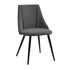 Minimalist Grey Velvet Dining Chair - All India Decor