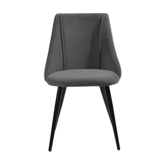 Minimalist Grey Velvet Dining Chair - All India Decor