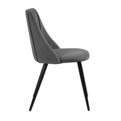 Minimalist Grey Velvet Dining Chair - All India Decor