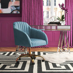 Refined Sky Blue Tufted Velvet Armchair With Golden Legs - All India Decor