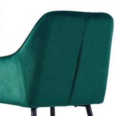 Emerald Diamond Cut Velvet Accent Chair With Black Legs - All India Decor
