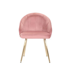 Golden Legged Luxury Pink Velvet Accent Chair - All India Decor