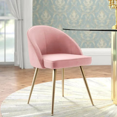 Golden Legged Luxury Pink Velvet Accent Chair - All India Decor