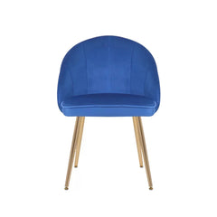 Golden Legged Luxury Blue Velvet Accent Chair - All India Decor
