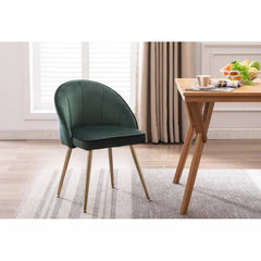 Golden Legged Luxury Green Velvet Accent Chair - All India Decor