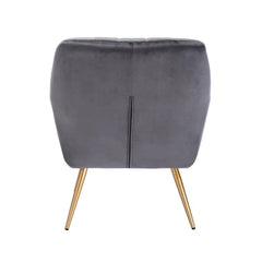 Dense Padded Bright Grey Velvet Accent Chair - All India Decor