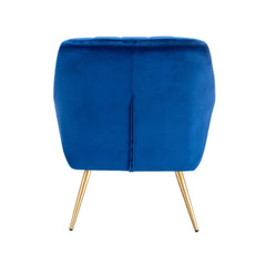 Dense Padded Bright Blue Velvet Accent Chair - All India Decor