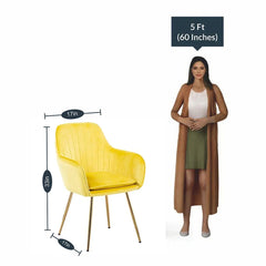 High Tufted Back Luxury Bright Yellow Lounge Chair - All India Decor
