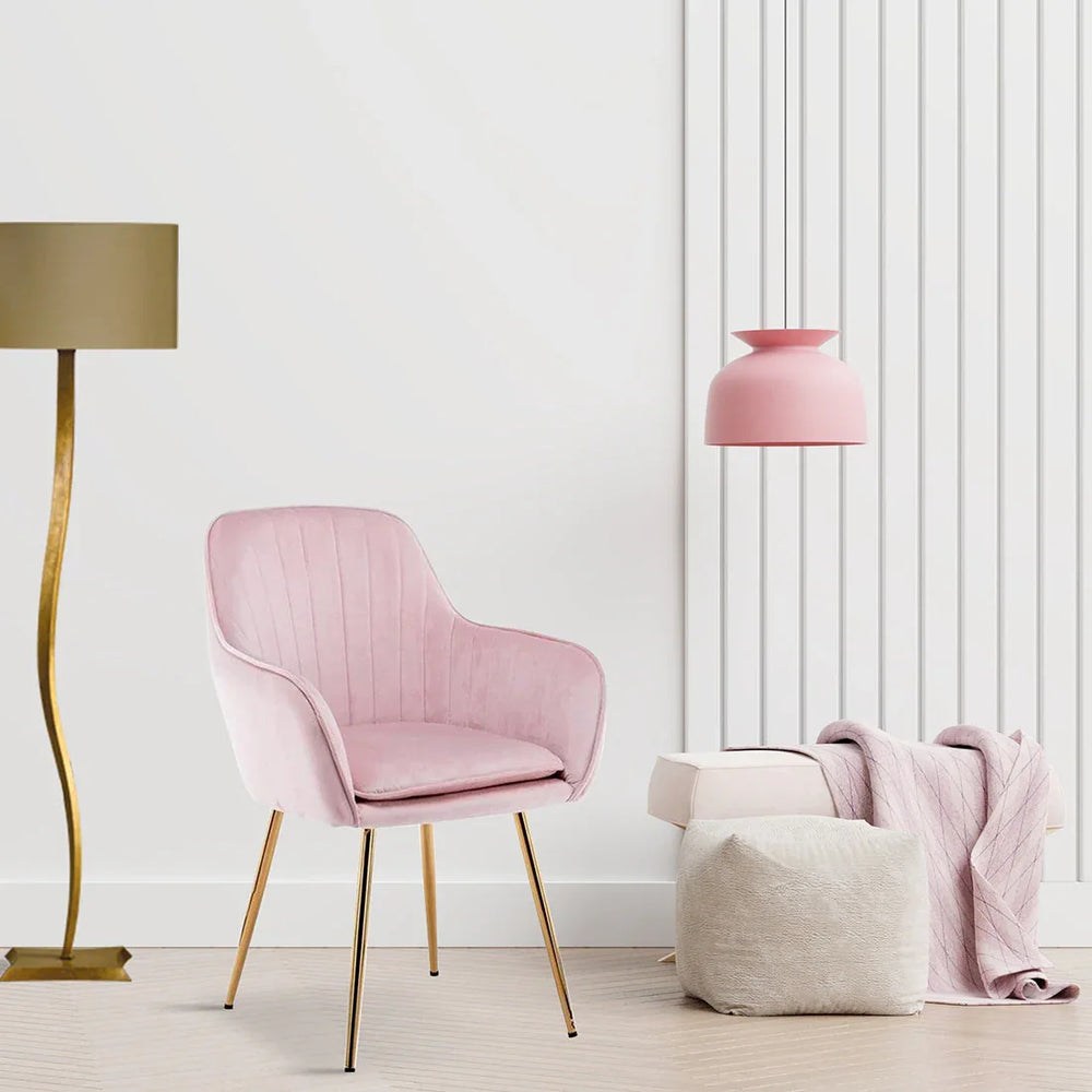 High Tufted Back Luxury Baby Pink Lounge Chair - All India Decor