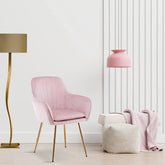 High Tufted Back Luxury Baby Pink Lounge Chair - All India Decor