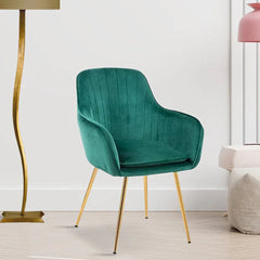High Tufted Back Luxury Green Lounge Chair - All India Decor