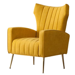 Dense Foam Luxurious Yellow Lounge Chair - All India Decor
