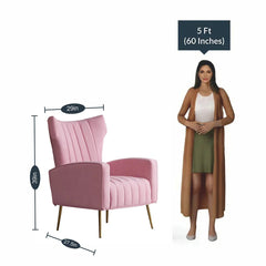 Dense Foam Luxurious Pink Lounge Chair - All India Decor