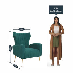 Dense Foam Luxurious Green Lounge Chair - All India Decor
