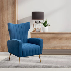 Dense Foam Luxurious Blue Lounge Chair - All India Decor