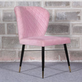 Classic Pink Velvet & Iron Dining Chair - All India Decor
