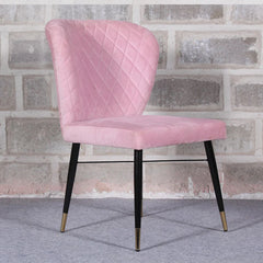 Classic Pink Velvet & Iron Dining Chair - All India Decor