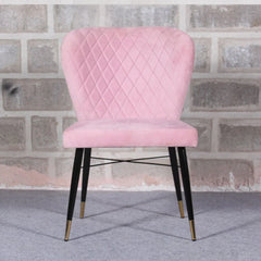 Classic Pink Velvet & Iron Dining Chair - All India Decor