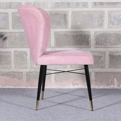 Classic Pink Velvet & Iron Dining Chair - All India Decor