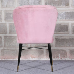 Classic Pink Velvet & Iron Dining Chair - All India Decor
