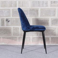 Royal Blue Velvet & Iron Dining Chair - All India Decor