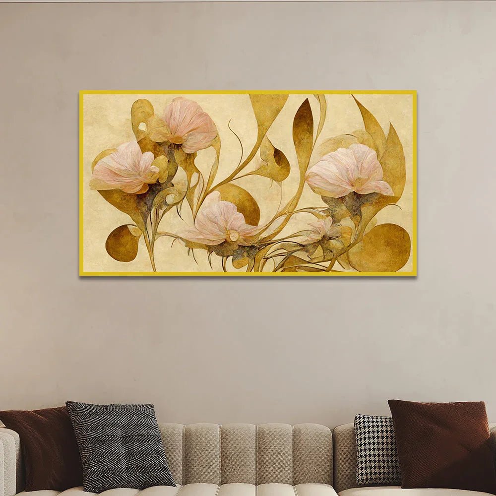 Elegant and Beautiful Floral Painting Living Room Décor - All India Decor