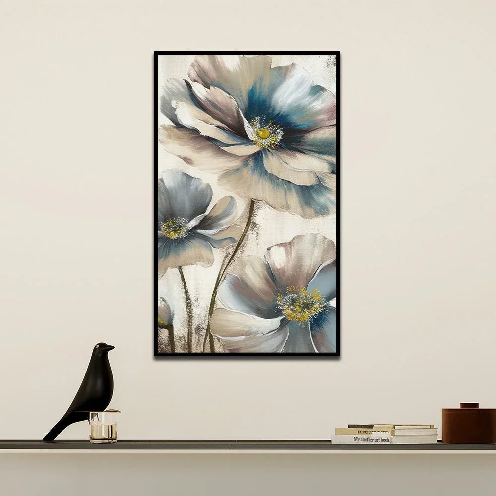 Minimalist Floral Art Print Soft Botanical Canvas Wall Painting - All India Decor