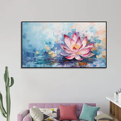 Elegant Pink Lotus Vastu Canvas Wall Painting - All India Decor