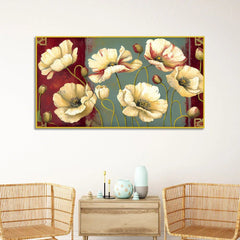 Modern Golden Flower Canvas Painting for Home & Office Décor - All India Decor