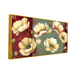 Modern Golden Flower Canvas Painting for Home & Office Décor - All India Decor