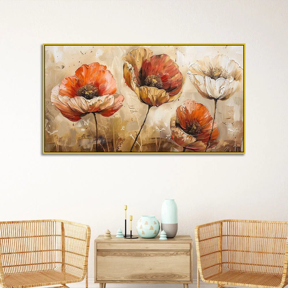 Vibrant Flower Canvas Painting for Bedroom, Living Room, Office Wall Décor - All India Decor