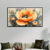Elegant Abstract Flower Illustration Floating Frame Canvas Wall Painting - All India Decor