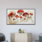 Abstract Red Flower Canvas Painting for Home, Office, and Hotels Wall Décor - All India Decor