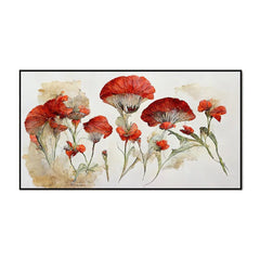 Abstract Red Flower Canvas Painting for Home, Office, and Hotels Wall Décor - All India Decor